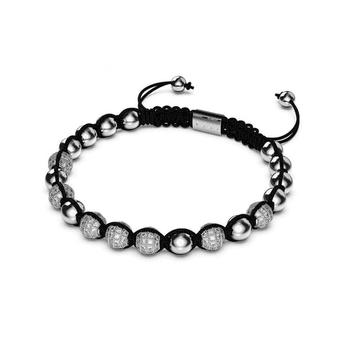 Silber | Kristallpavé Kikiballa Armband | Schwarz